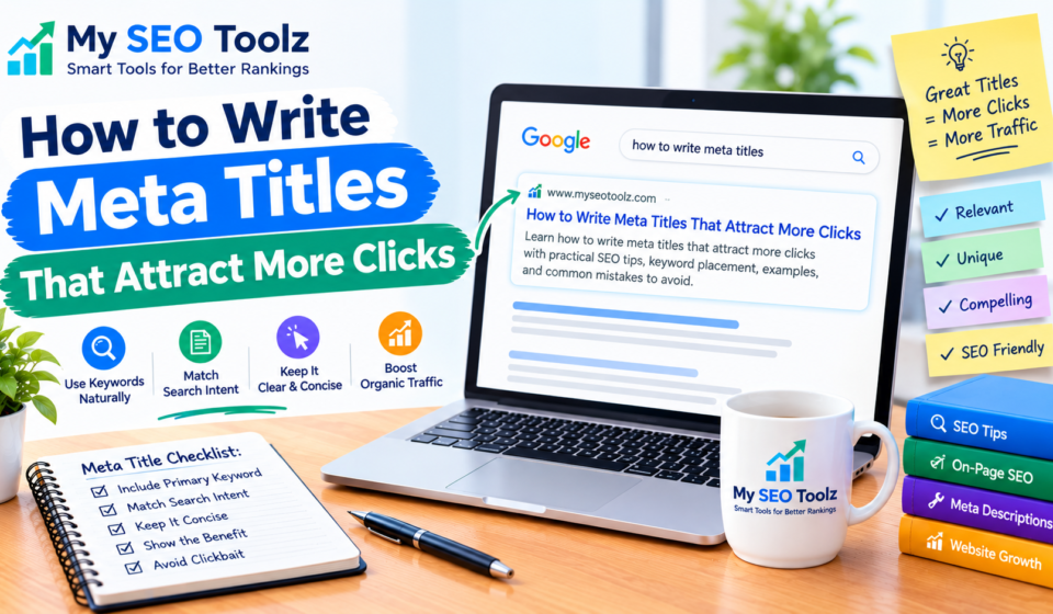 My SEO Toolz guide to writing SEO-friendly meta titles that attract more clicks.