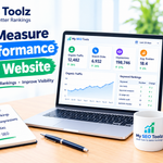 SEO performance dashboard showing organic traffic, keyword rankings, and search visibility